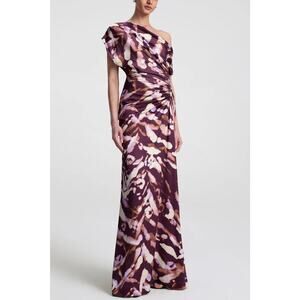 ALC Poppy Satin One Shoulder Gown in Plum Violet 10